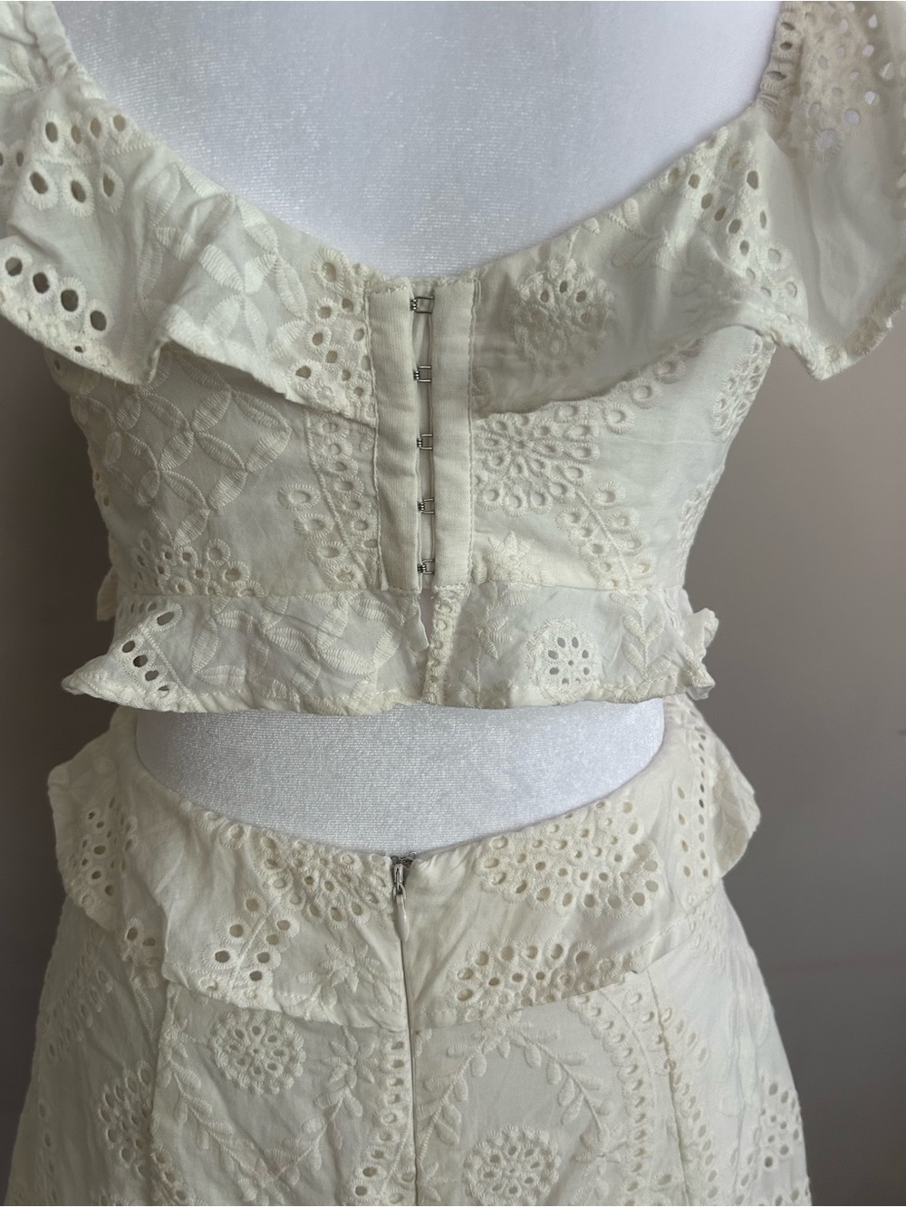 ASTR The Label Elora Ivory Eyelet Cutout Skater Dress - Picture 6 of 12